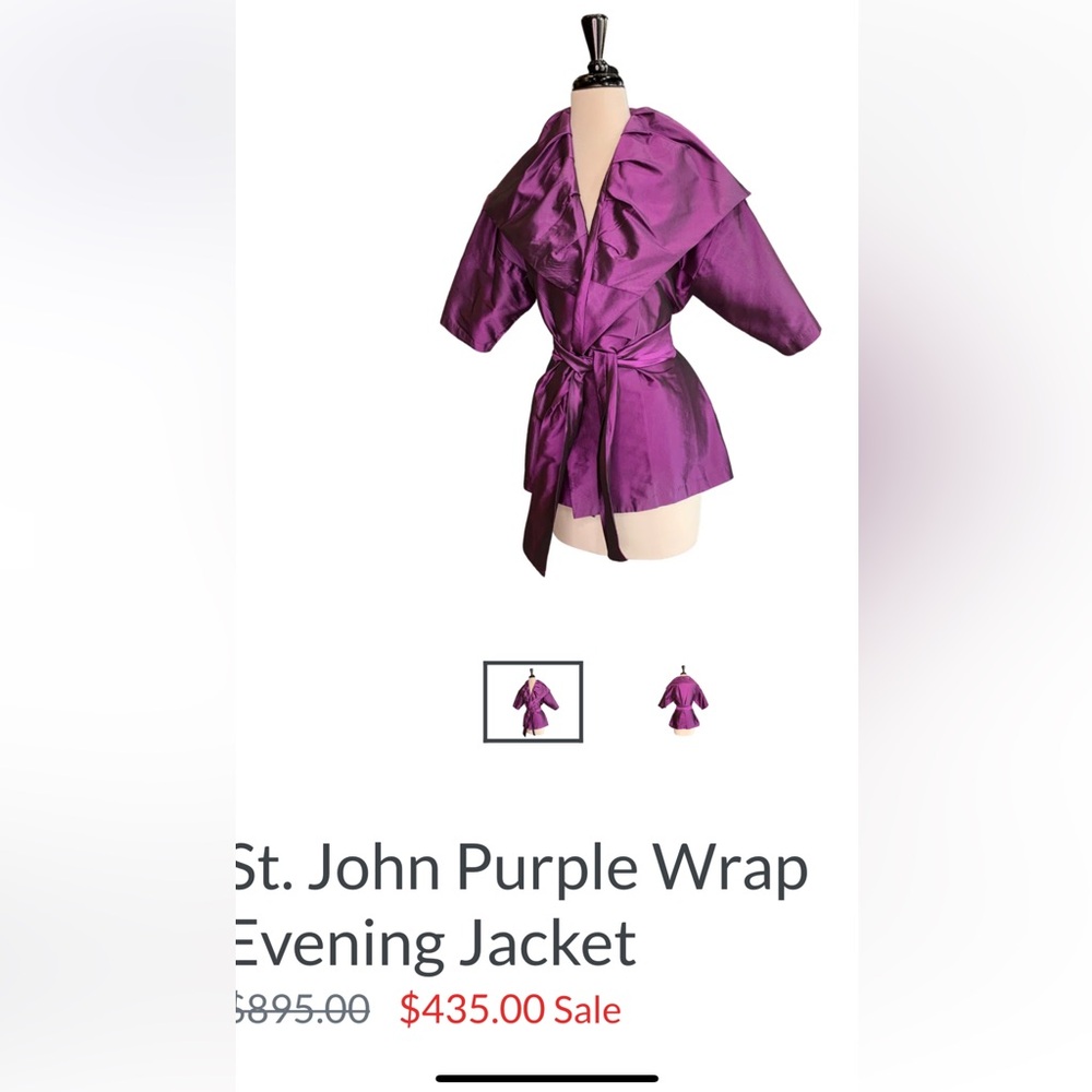 St. John  Purple Wrap Evening  Jacket (skirt and camisole listed separately)